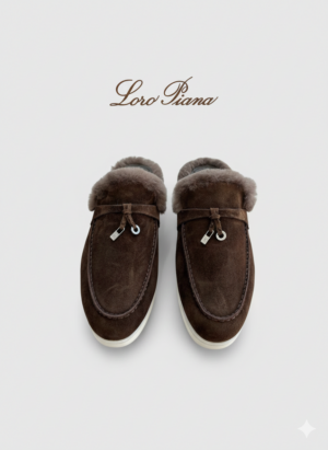 Лоферы без задника с мехом Loro Piana