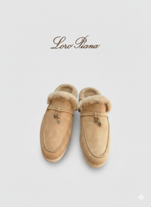 Лоферы без задника с мехом Loro Piana