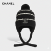 Шапка шерстяная с завязками Chanel