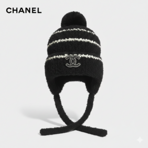 Шапка шерстяная с завязками Chanel