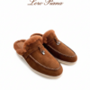 Лоферы без задника с мехом Loro Piana