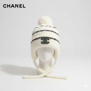 Шапка шерстяная с завязками Chanel