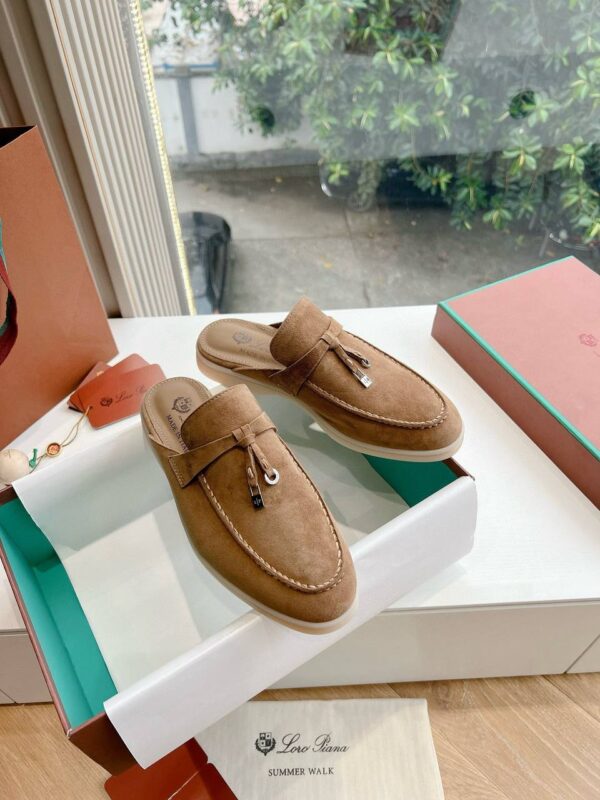 Лоферы-мюли замшевые Loro Piana