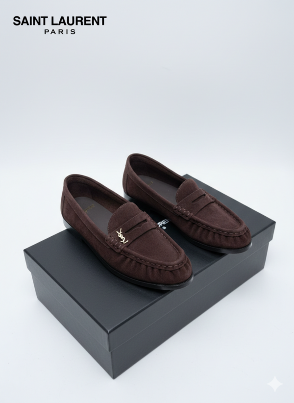 Лоферы замшевые YSL
