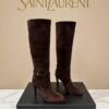989e3018-9347-4c78-9642-af5eebae7e67 Сапоги замшевые Saint Laurent