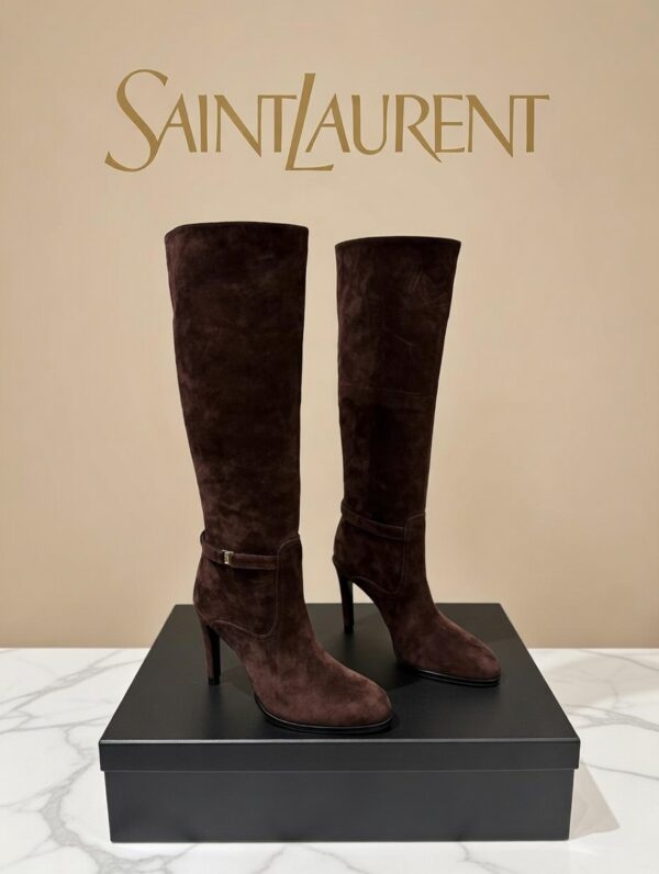 989e3018-9347-4c78-9642-af5eebae7e67 Сапоги замшевые Saint Laurent