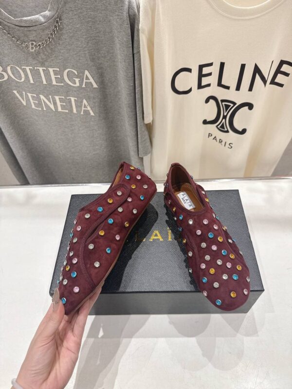 Балетки замшевые ALAIA в стиле Мэри Джейн