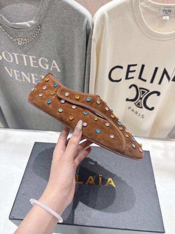 Балетки замшевые ALAIA в стиле Мэри Джейн