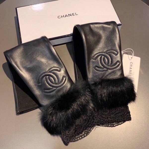 Длинные перчатки-митенки Chanel