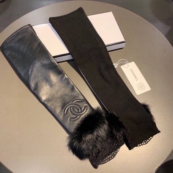 Длинные перчатки-митенки Chanel