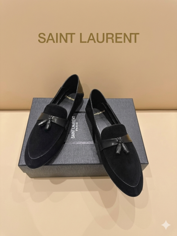 Лоферы замшевые YSL