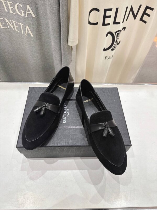 Лоферы замшевые YSL