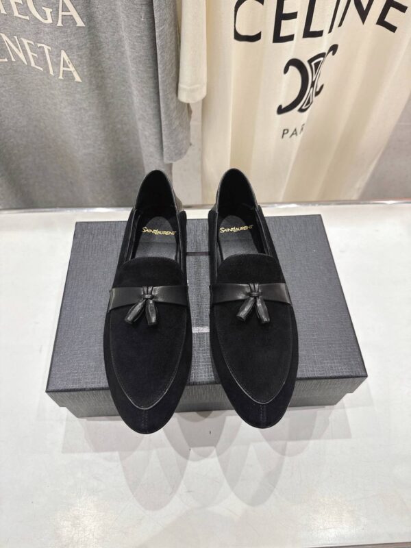 Лоферы замшевые YSL