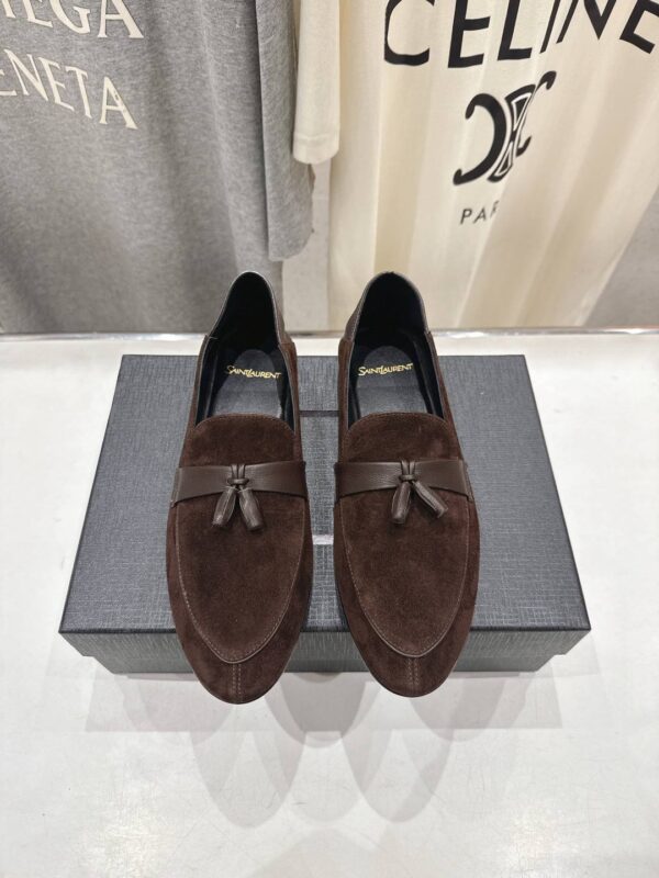 Лоферы замшевые YSL