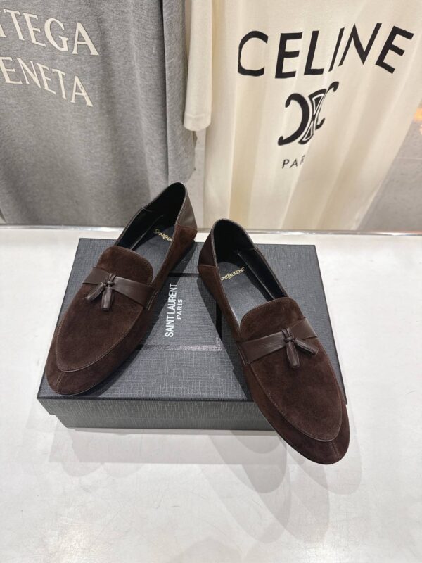 Лоферы замшевые YSL