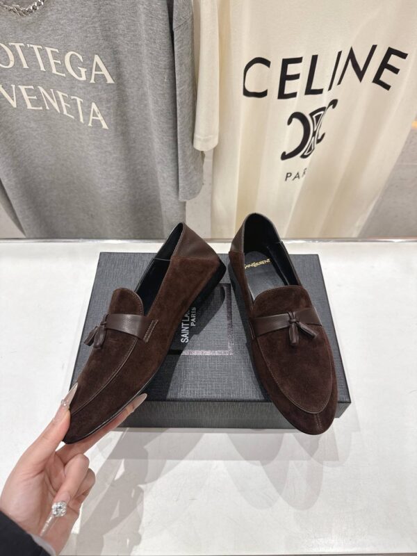 Лоферы замшевые YSL