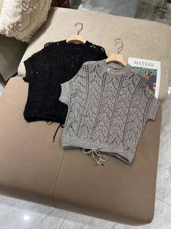 Топ вязаный с пайетками Brunello Cucinelli