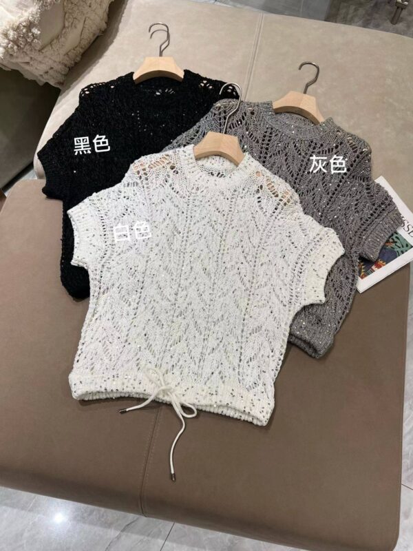 Топ вязаный с пайетками Brunello Cucinelli