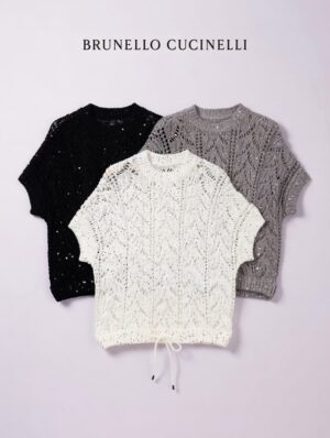 Топ вязаный с пайетками Brunello Cucinelli